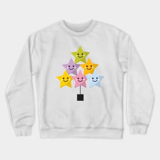 Kawaii Stars Cute Christmas Tree Crewneck Sweatshirt